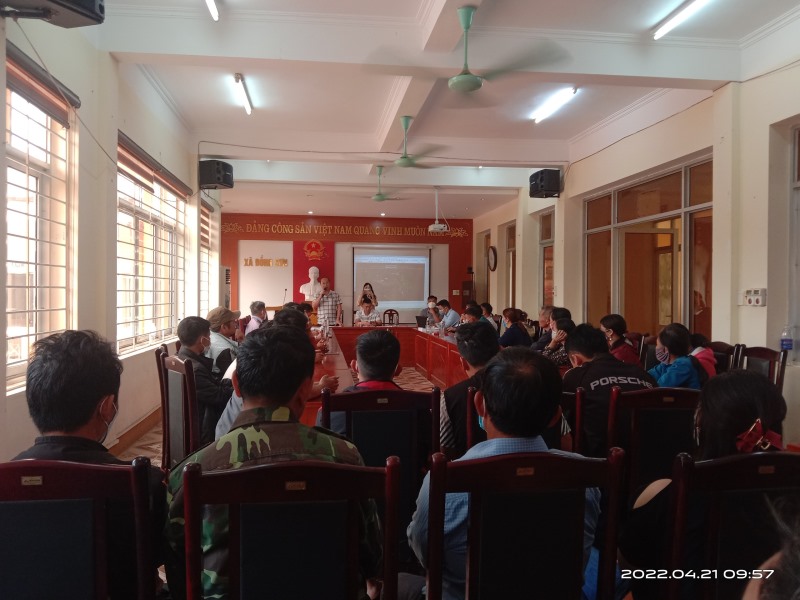 UBND xã Đồng Sơn, tổ chức họp công bố, công khai Thông báo thu hồi đất số 154/TB-UBND ngày 24/3/2022 của UBND thành phố Hạ Long 