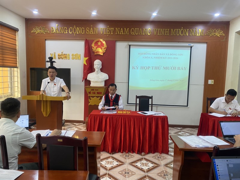Hội đồng nhân dân xã Đồng Sơn khóa X, nhiệm kỳ 2021 – 2026 đã long trọng tổ chức kỳ họp thứ XVII 